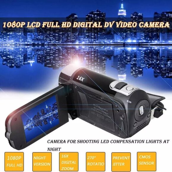 1080P HD Camcorder Digital Video Camera TFT LCD 24MP 16X Zoom DV AV Night Vision - Picture 3 of 12